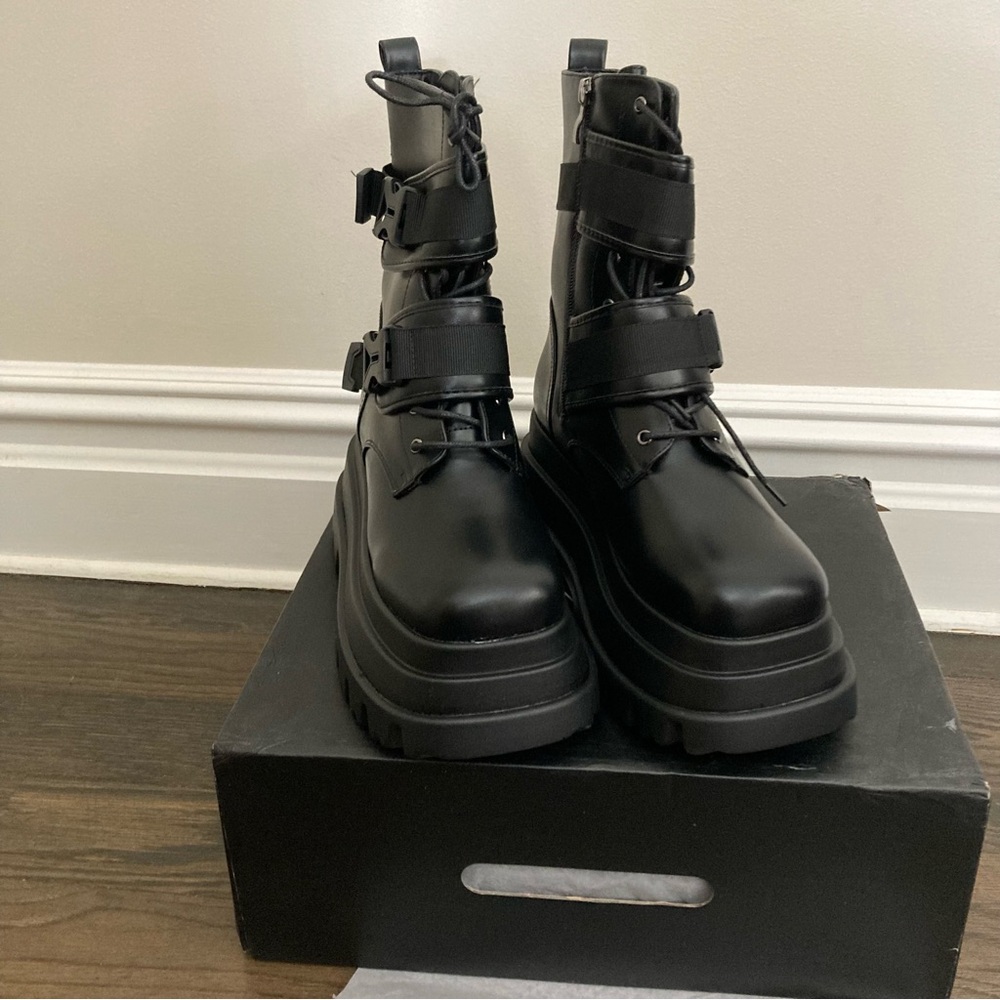 Black Chunky Combat Boots